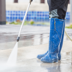 Pressure Washing the Driveway